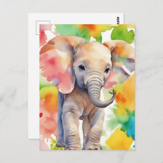 Safari Serenity Elephant Briefkaart (Voorkant / Achterkant)