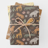 Safari-set van kind inpakpapier vel (In situ)