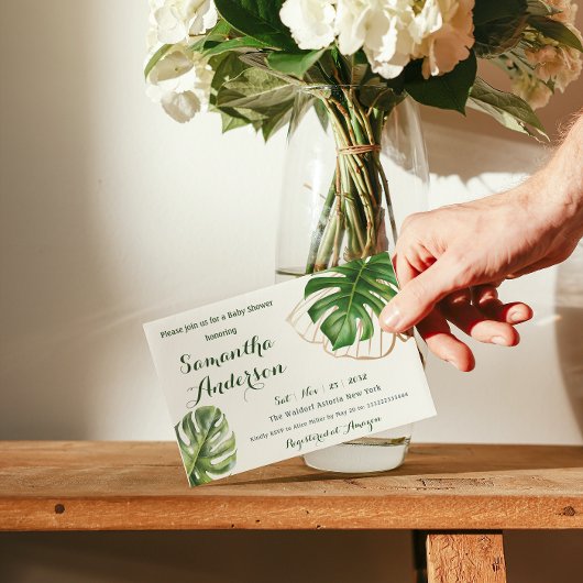 Safari Simple Tropical Wild One Baby shower Kaart