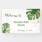 Safari Simple Tropical Wild One Baby shower Spandoek (Horizontaal)