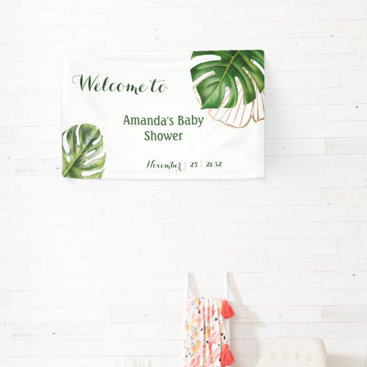 Safari Simple Tropical Wild One Baby shower Spandoek (Insitu)