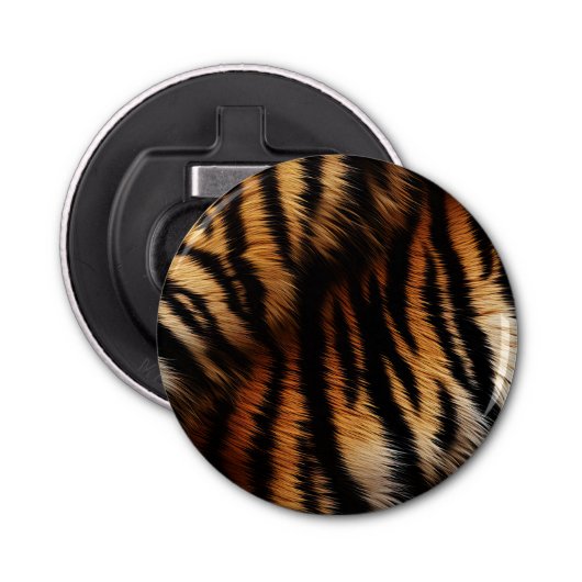 Safari Sinaasappel Black Tiger Button Flesopener (Voorkant)
