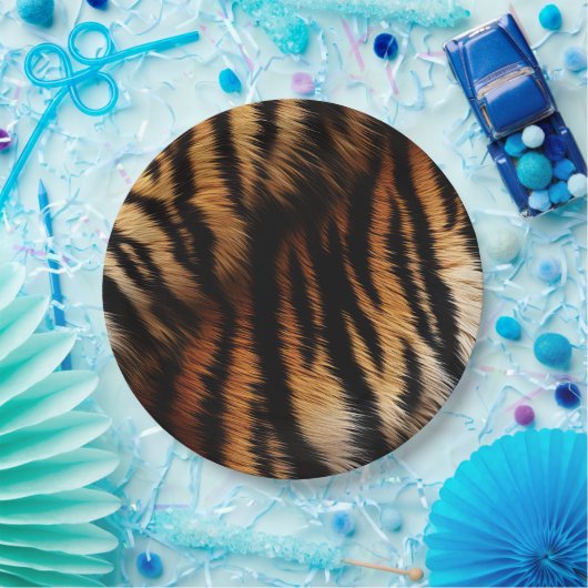 Safari Sinaasappel Black Tiger Papieren Bordje (Feest)