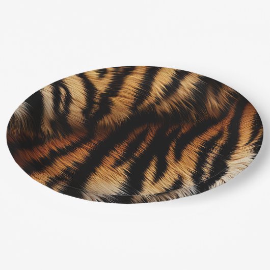 Safari Sinaasappel Black Tiger Papieren Bordje (Gekanteld)