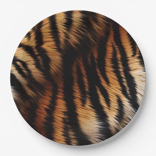 Safari Sinaasappel Black Tiger Papieren Bordje (Voorkant)