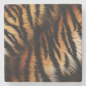 Safari Sinaasappel Black Tiger Stenen Onderzetter (Voorkant)