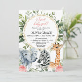 Safari Sip and See, Ontmoet baby meisje oerwoud th Kaart (Staand voorkant)