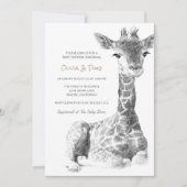 Safari Sketch | Baby shower Giraffe Cute Kaart (Voorkant)