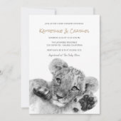 Safari Sketch | Cute Lion Cub Baby shower Kaart (Voorkant)