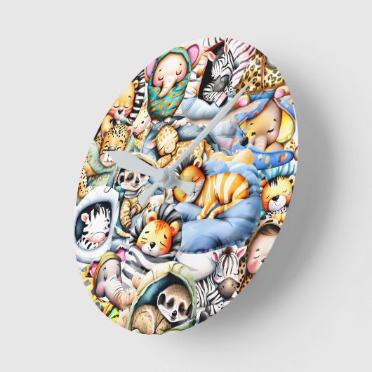 Safari slapen wilde dieren oerwoud kinderkamer dec ronde klok (Hoek)