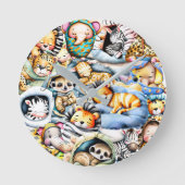 Safari slapen wilde dieren oerwoud kinderkamer dec ronde klok (Voorkant)