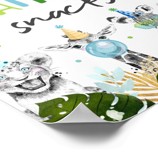 Safari Snacks Safari Party Animals Birthday Sign Poster (Hoek)