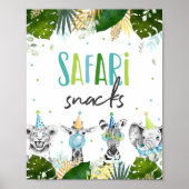 Safari Snacks Safari Party Animals Birthday Sign Poster (Voorkant)