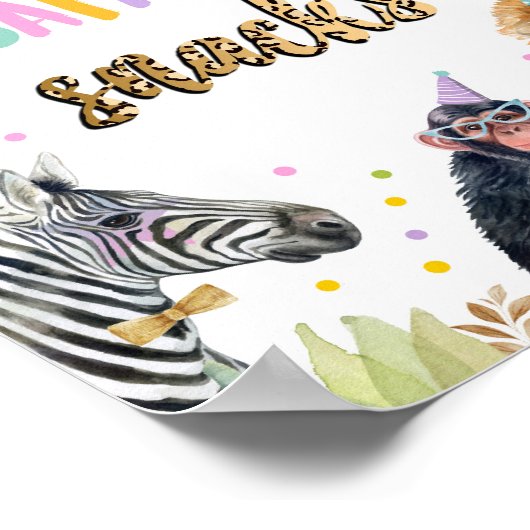 Safari Snacks Safari Party Animals Birthday Sign Poster (Hoek)