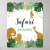 Safari snacks Sign Zoo Oerwoud Food table decor Poster (Voorkant)