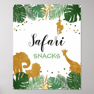 Safari snacks Sign Zoo Oerwoud Food table decor Poster