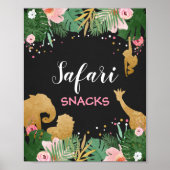 Safari snacks Sign Zoo Oerwoud Food table decor Poster (Voorkant)
