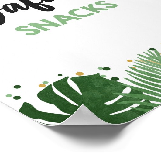 Safari Snacks Tropical Safari Boy Birthday Sign Poster (Hoek)