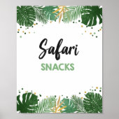 Safari Snacks Tropical Safari Boy Birthday Sign Poster (Voorkant)