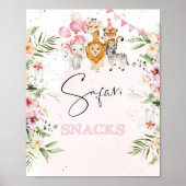 Safari snacks verjaardagseettafel poster (Voorkant)
