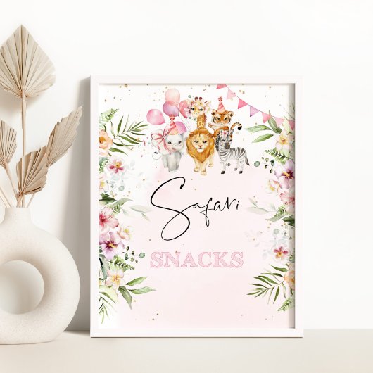Safari snacks verjaardagseettafel poster