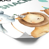 Safari Snacks Wild Animals Boy Birthday Table Sign Poster (Hoek)