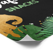 Safari Snacks Wilde Dieren Gold Birthday Party Poster (Hoek)