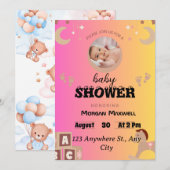 Safari Soirée: Bernadette's Baby shower Celebrati Kaart (Voorkant / Achterkant)