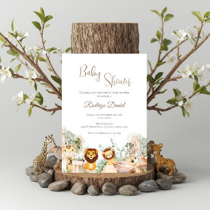 Safari Spaans Baby shower Jongen uitnodiging