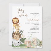 Safari Spaans Baby shower Jongen uitnodiging (Voorkant)