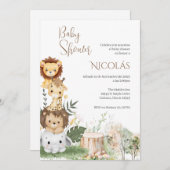 Safari Spaans Baby shower Jongen uitnodiging (Voorkant / Achterkant)