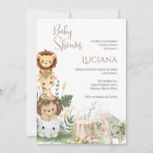 Safari Spaanse Baby shower Girl-uitnodiging Kaart (Voorkant)