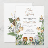 Safari Spanish Baby Shower Boy invitation Kaart (Voorkant / Achterkant)