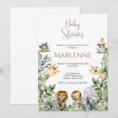 Safari Spanish Baby Shower Girl invitation Kaart (Voorkant / Achterkant)