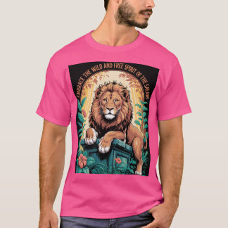 Safari Spirit – Majestueuze Leeuw met Bloemrijke J T-shirt