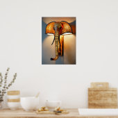 "Safari Splendor: Olifant kofferbak wandlamp armat Poster (Keuken)