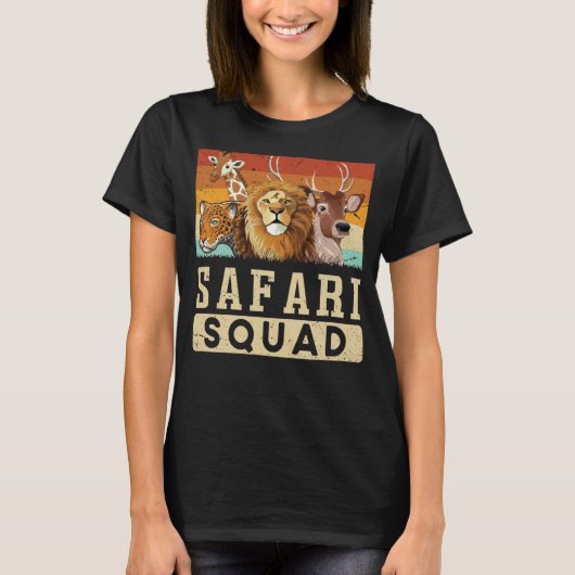 Safari Squad African Animal Family Vacking Trip T-shirt (Voorkant)