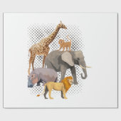 Safari Squad African Safari Animals Funny Zoo Anim Cadeaupapier (Vlak)