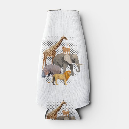 Safari Squad African Safari Animals Funny Zoo Anim Flesjeskoeler (Voorkant)