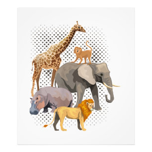 Safari Squad African Safari Animals Funny Zoo Anim Foto Afdruk