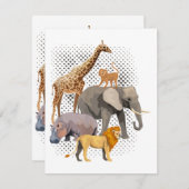 Safari Squad African Safari Animals Funny Zoo Anim Informatiekaartje (Voorkant / Achterkant)