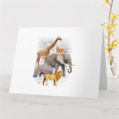 Safari Squad African Safari Animals Funny Zoo Anim Kaart (Gele Bloem)