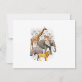 Safari Squad African Safari Animals Funny Zoo Anim RSVP Kaartje (Achterkant)
