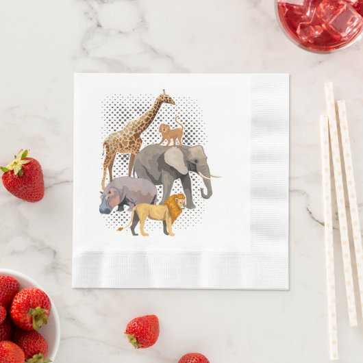 Safari Squad African Safari Animals Funny Zoo Anim Servet (Insitu)