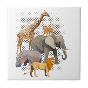 Safari Squad African Safari Animals Funny Zoo Anim Tegeltje