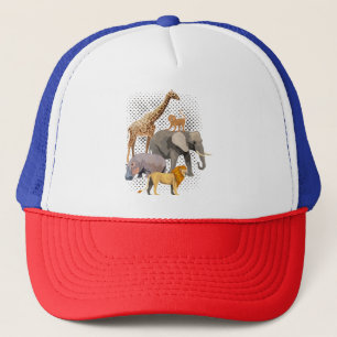 Safari Squad African Safari Animals Funny Zoo Anim Trucker Pet