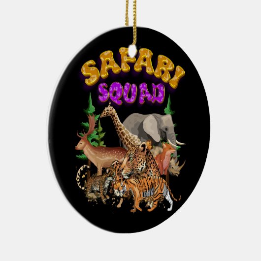 Safari Squad Animals Zoo Lovers Wilflife Oerwoud Z Keramisch Ornament (Rechts)
