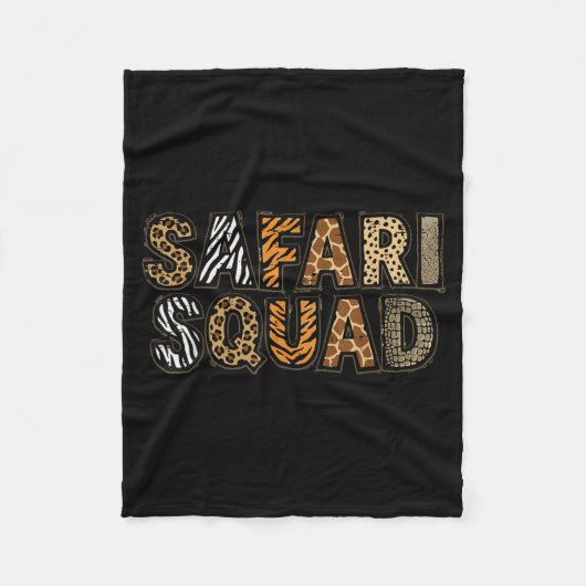 Safari Squad Dierenprint Dierentuin Keeper Bemanni Fleece Deken (Voorkant)