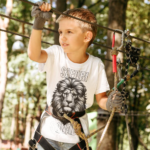 Safari Squad Leeuw hoofd Zoo Avontuur T-shirt
