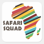 Safari Squad Wild Animal Personeel Grappig Vierkante Sticker (Voorkant)